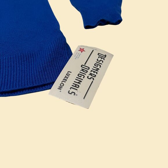 60s blue acrylic turtleneck by Designers Originals Luxelon, new old stock L / 40 - Picture 3 of 9